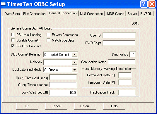 General connection attributes