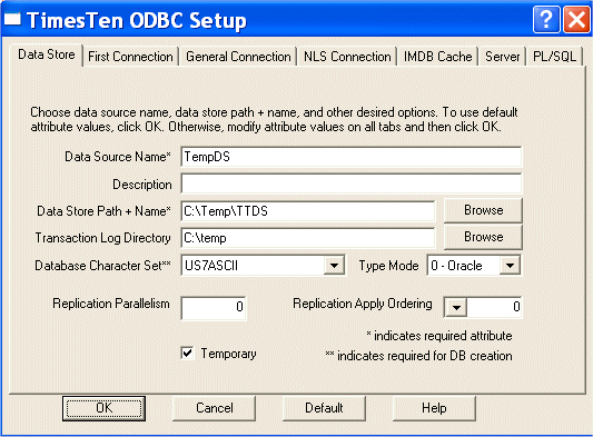 Data Store setup