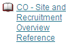 The CO-Site and Recruitment help icon