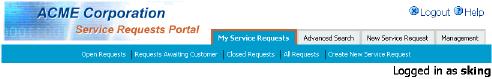 ̐}́AIꂽuMy Service Requestsv^uĂ܂B