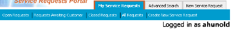 ̐}́AuMy Service Requestsv^uĂ܂B