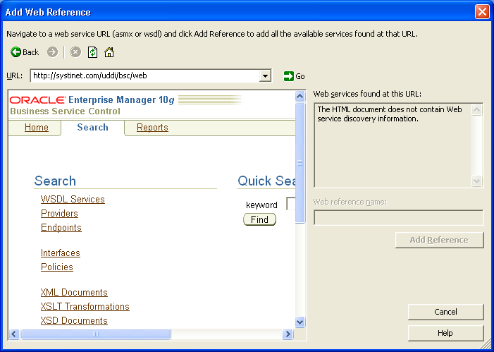 uWebQƂ̒ǉvEBU[hgpOracle Service Registry̌