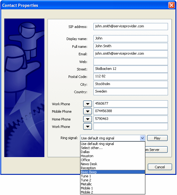 �uRing signal�v���j���[