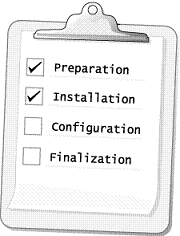 Clipboard, first 2 items checked: Preparation, Installation