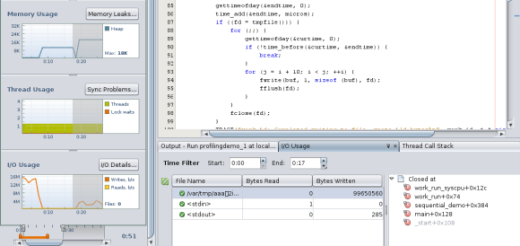 I/O Usage tool selecting interval for sequential demo