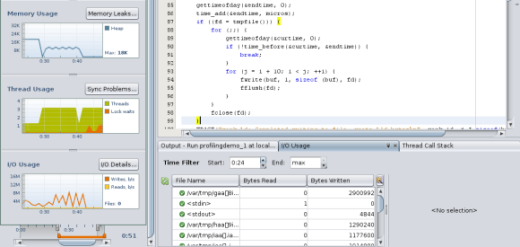 I/O Usage tool with interval for pthread mutex demo