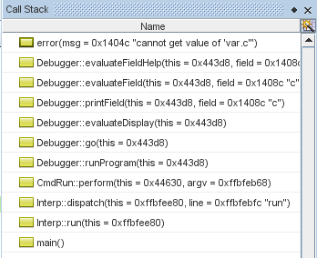 Call Stack window