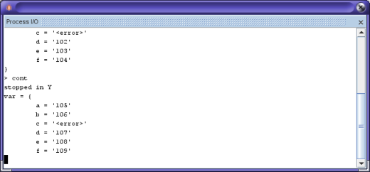 Process I/O window