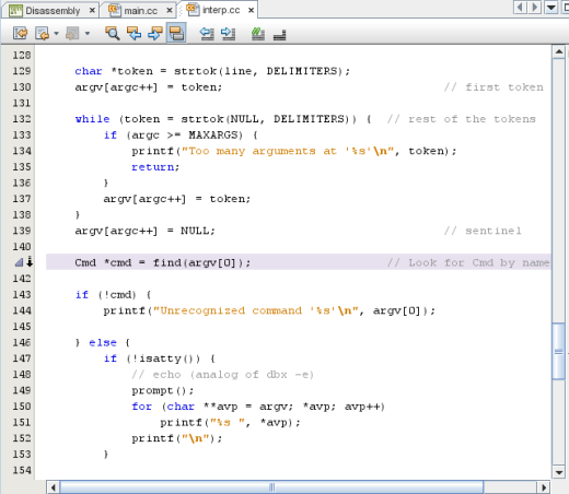 Editor window showing two breakpoints with one disabled