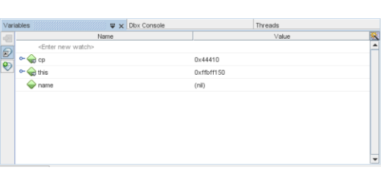 Variables window