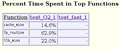 Percent time spent in top functions