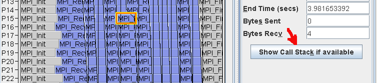 Show Call Stack button