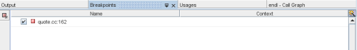 Breakpoints window