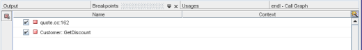 Breakpoints window