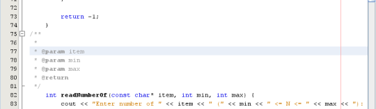Editor window with comment