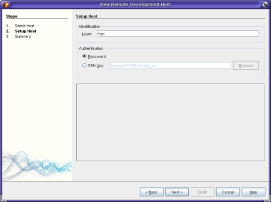 New Remote Development Host, Setup Host page