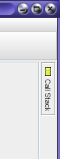 Upper right corner of dbxtool window with icon of minimized Call Stack window Upper right corner of dbxtool window with icon of minimized Call Stack window