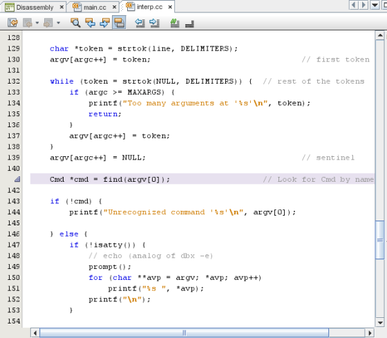 Editor window with code Editor window with code