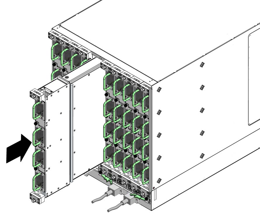 Illustration shows a fabric card being installed.