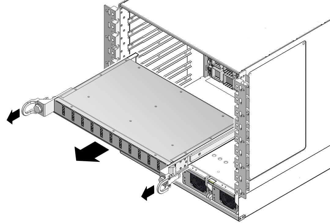 Illustration shows the midplane stiffener being removed.