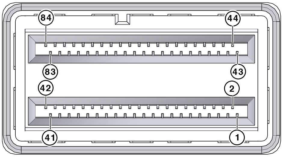 Illustration shows the CXP connector and pinout.
