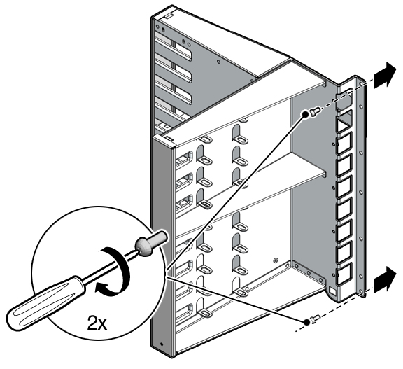 Illustration shows the left cable tree being installed.