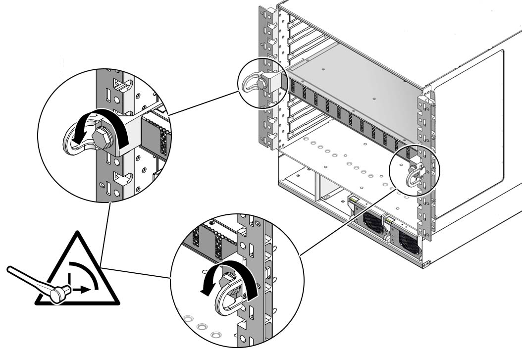 Illustration shows the midplane stiffener bolts being released.
