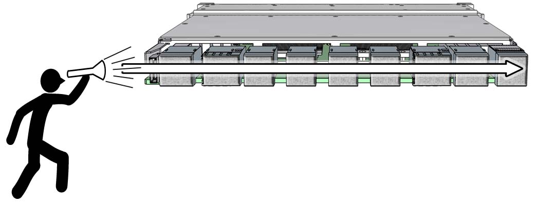 Illustration shows how to check the XBOW connectors on the fabric card.