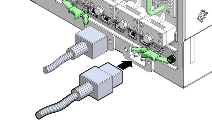 Illustration shows a power cord being installed.