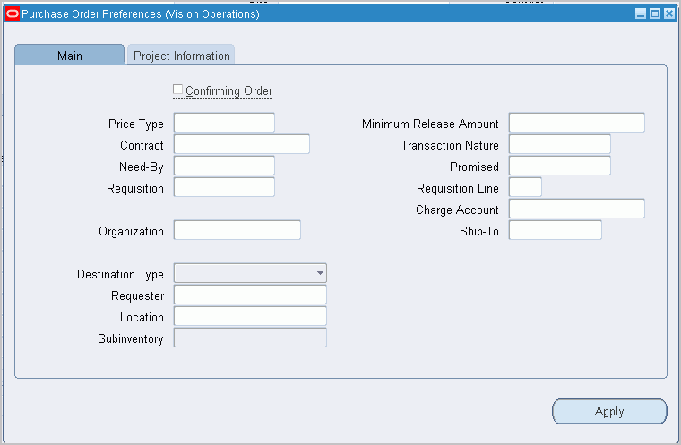 Oracle Purchasing User s Guide