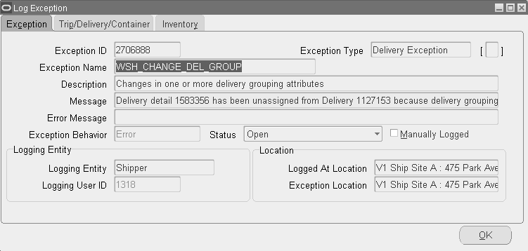 Shipping Exceptions Setup