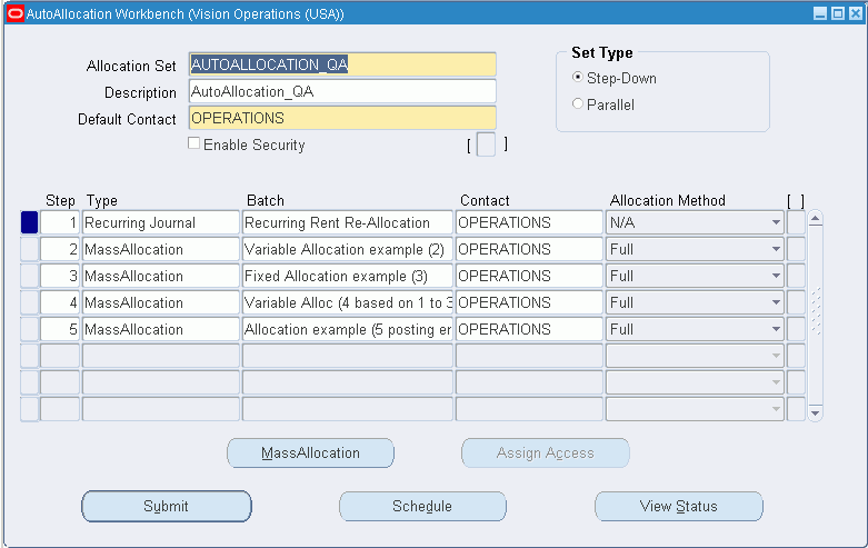 Mass Allocation Formula In Oracle R12