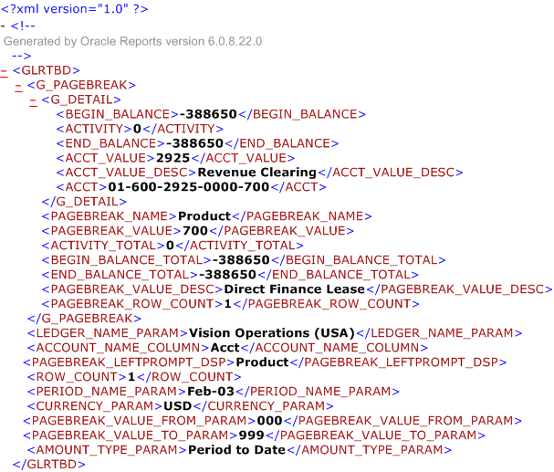 xml a document sample Accounting Subledger Implementation Oracle Guide