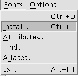Image shows the total disk space occupied by a font.