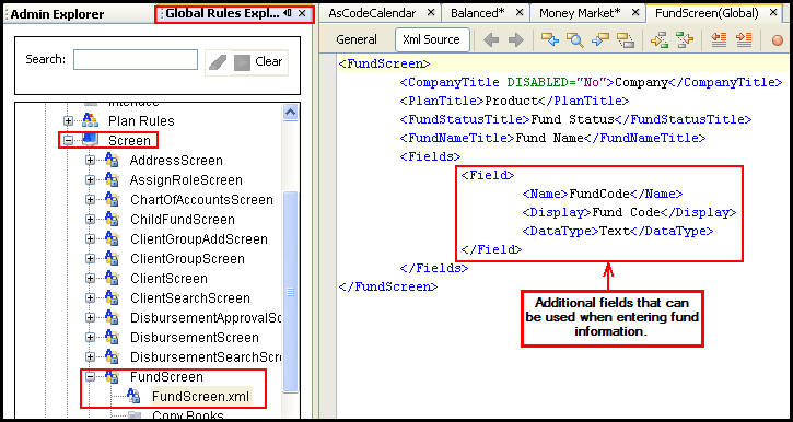 FundScreen Global rule