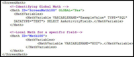 Screen Math XML Sample