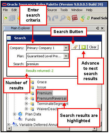 Search results from As Main Explorer Search feature