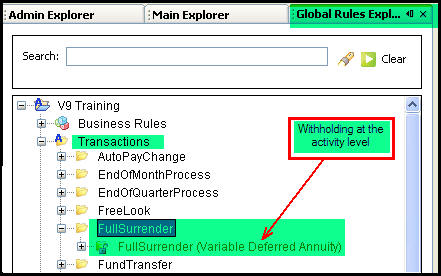 OIPA activity listed as a transaction in Rules Palette