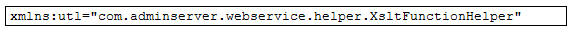 XsltFunctionHelper named in XSLT prolog
