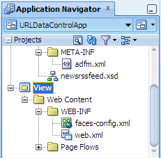 Application Navigator, View project created