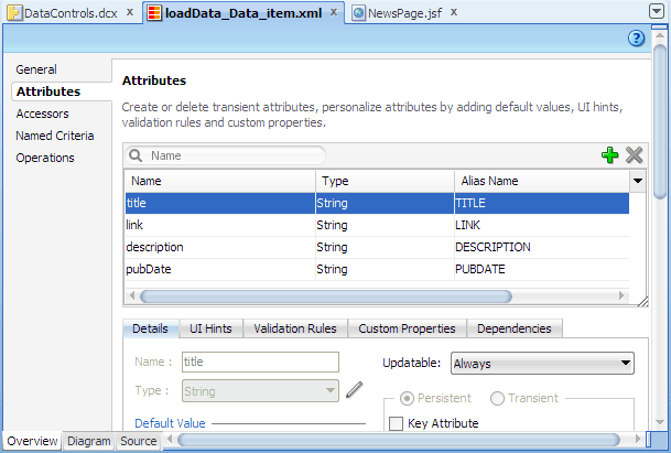 Overview editor, loadData_Data_item.xml