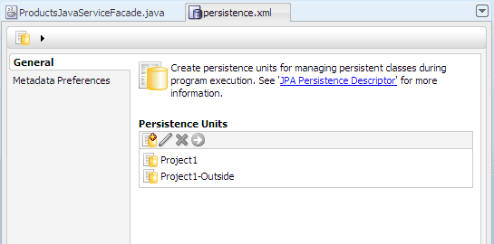 Overview editor for the persistence.xml file