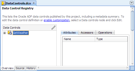 Overview editor, DataControls.dcx file
