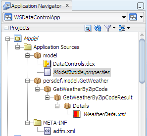 Application Navigator, DataControl project