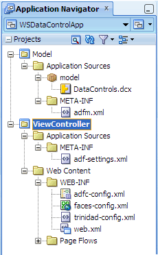 Application Navigator, View project created