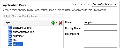 application roles page