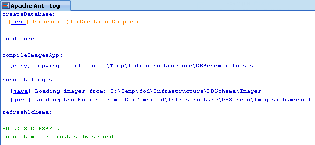 Apache Ant log window