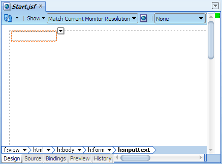 visual editor, inputtext field added
