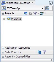 Application Navigator, Projects panel