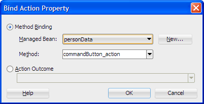 Bind Action Property dialog